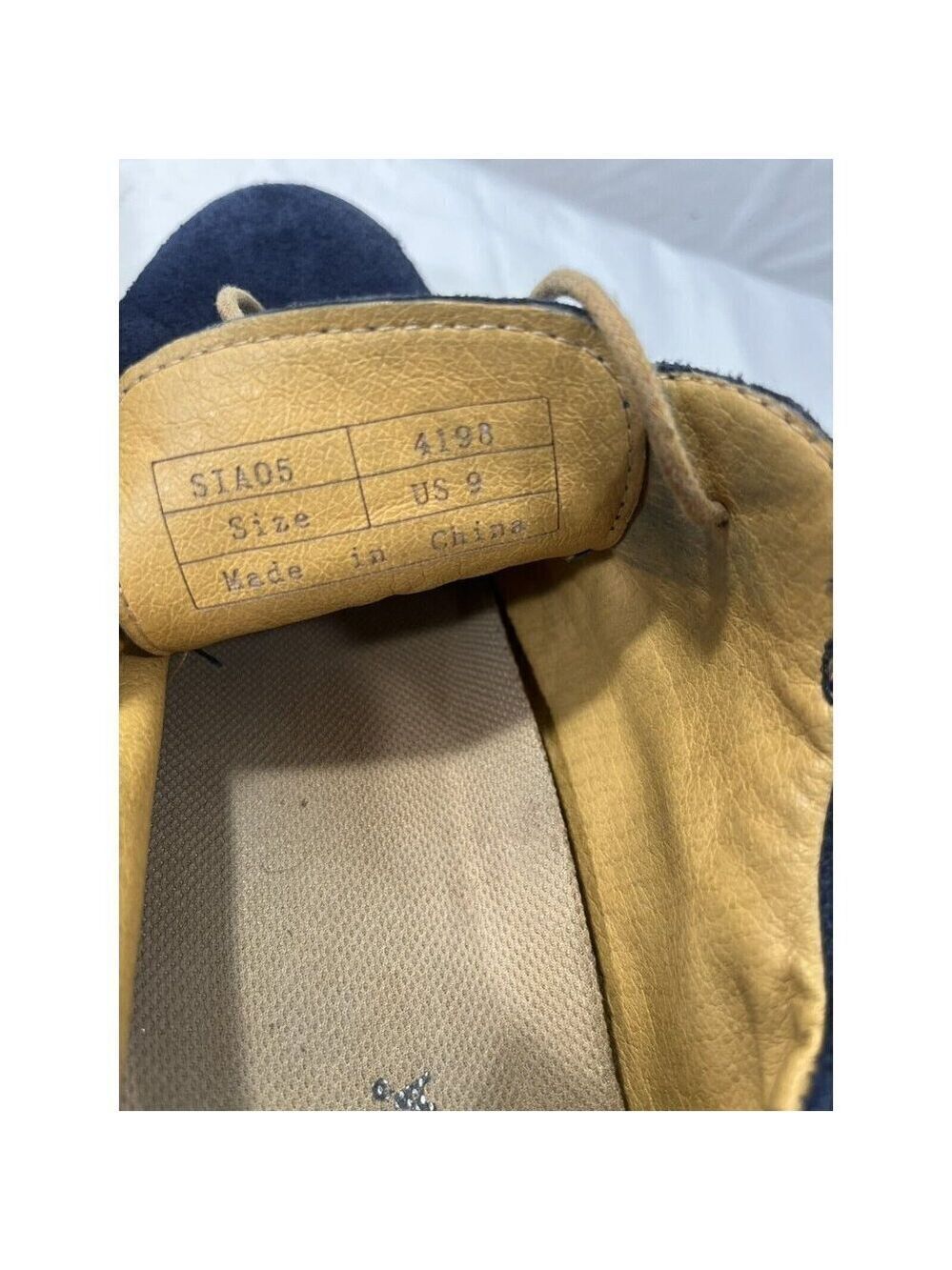 iLoveSIA Men's Blue Suede Tan Accents Oxford Shoes Sz 9 - Picture 16 of 16